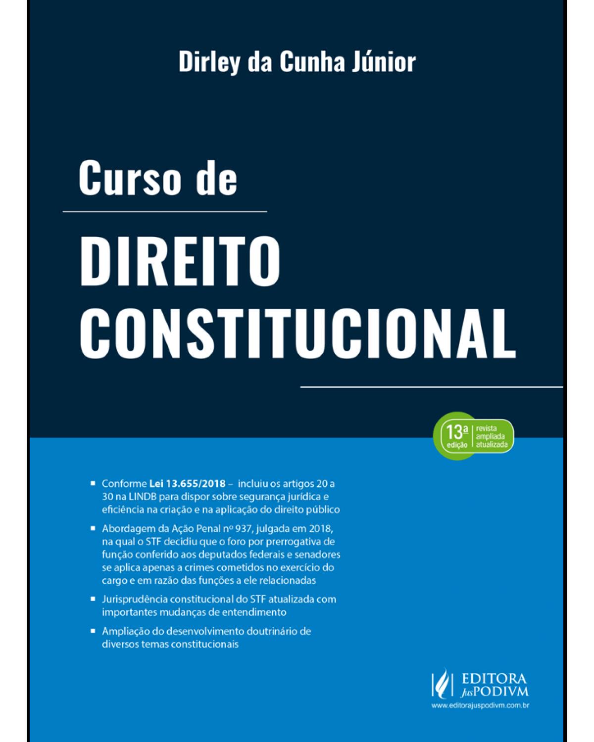 Curso de direito constitucional - 13ª Edição | 2019