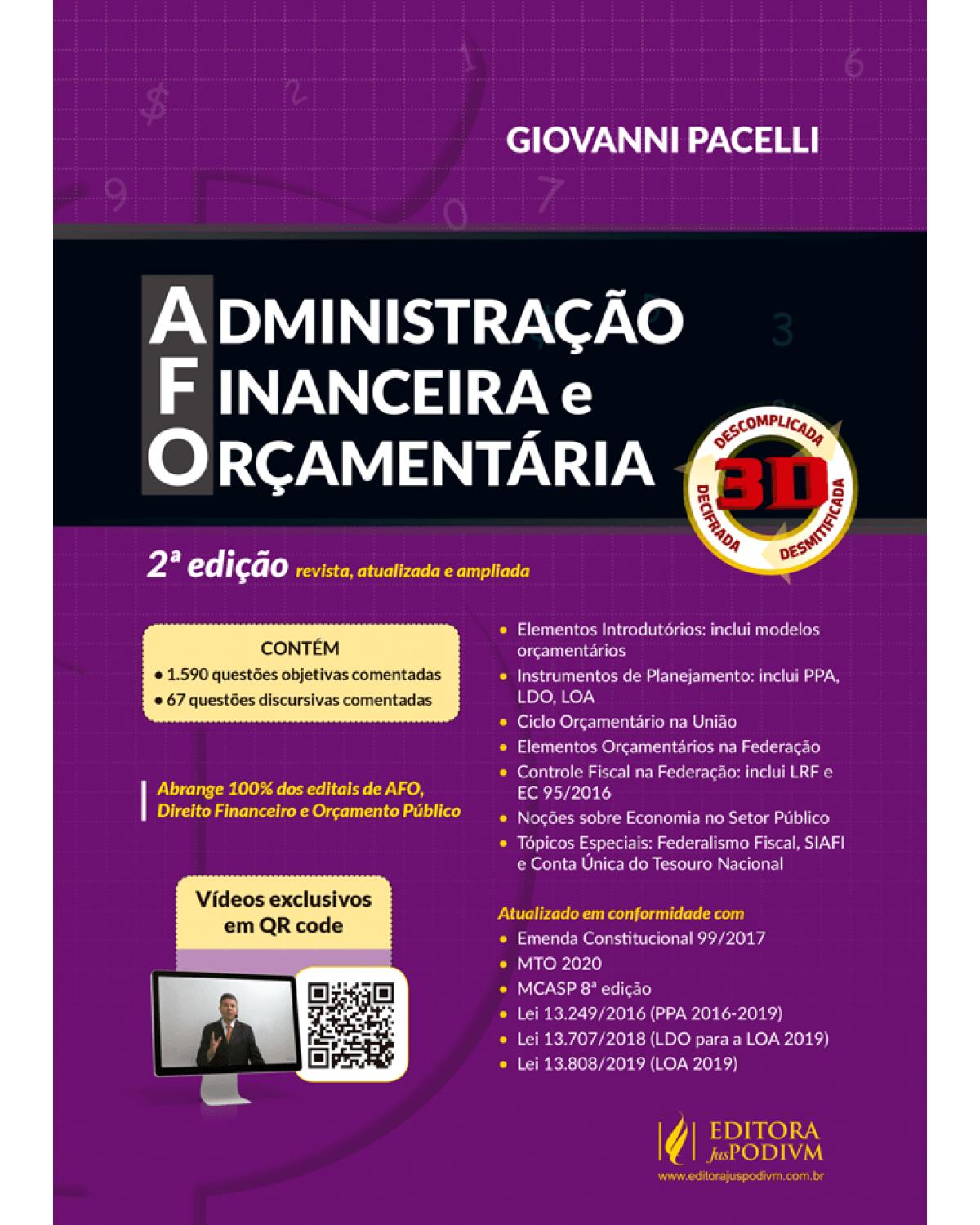 Administração financeira e orçamentária - AFO - 2ª Edição | 2019