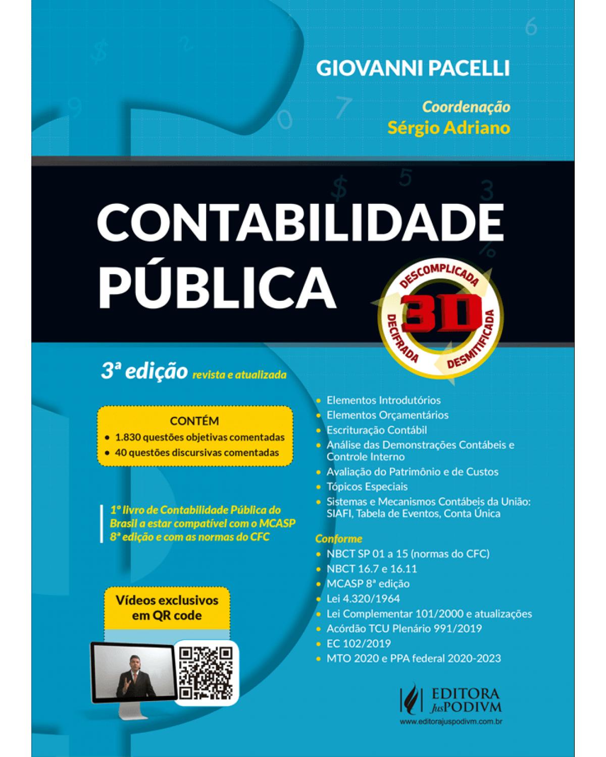 Contabilidade pública - 3D - 3ª Edição | 2020