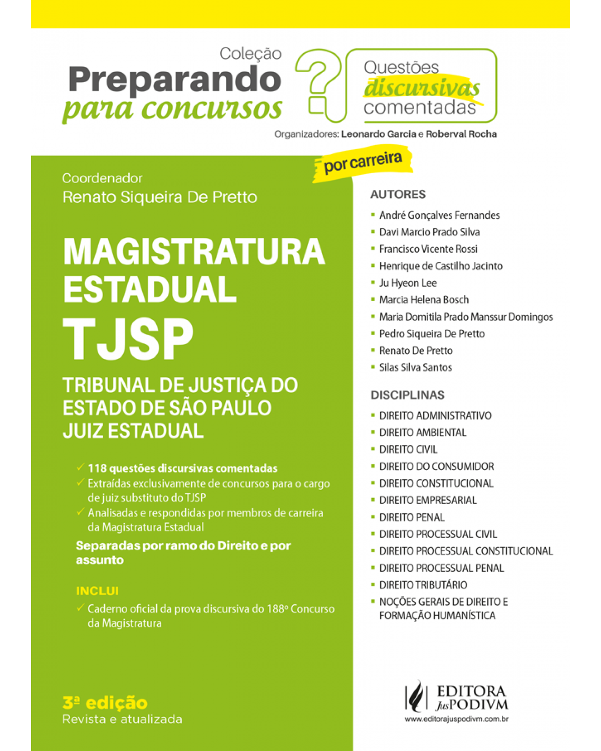 Preparando para concursos - Questões discursivas comentadas - Magistratura estadual - TJSP - 3ª Edição | 2021