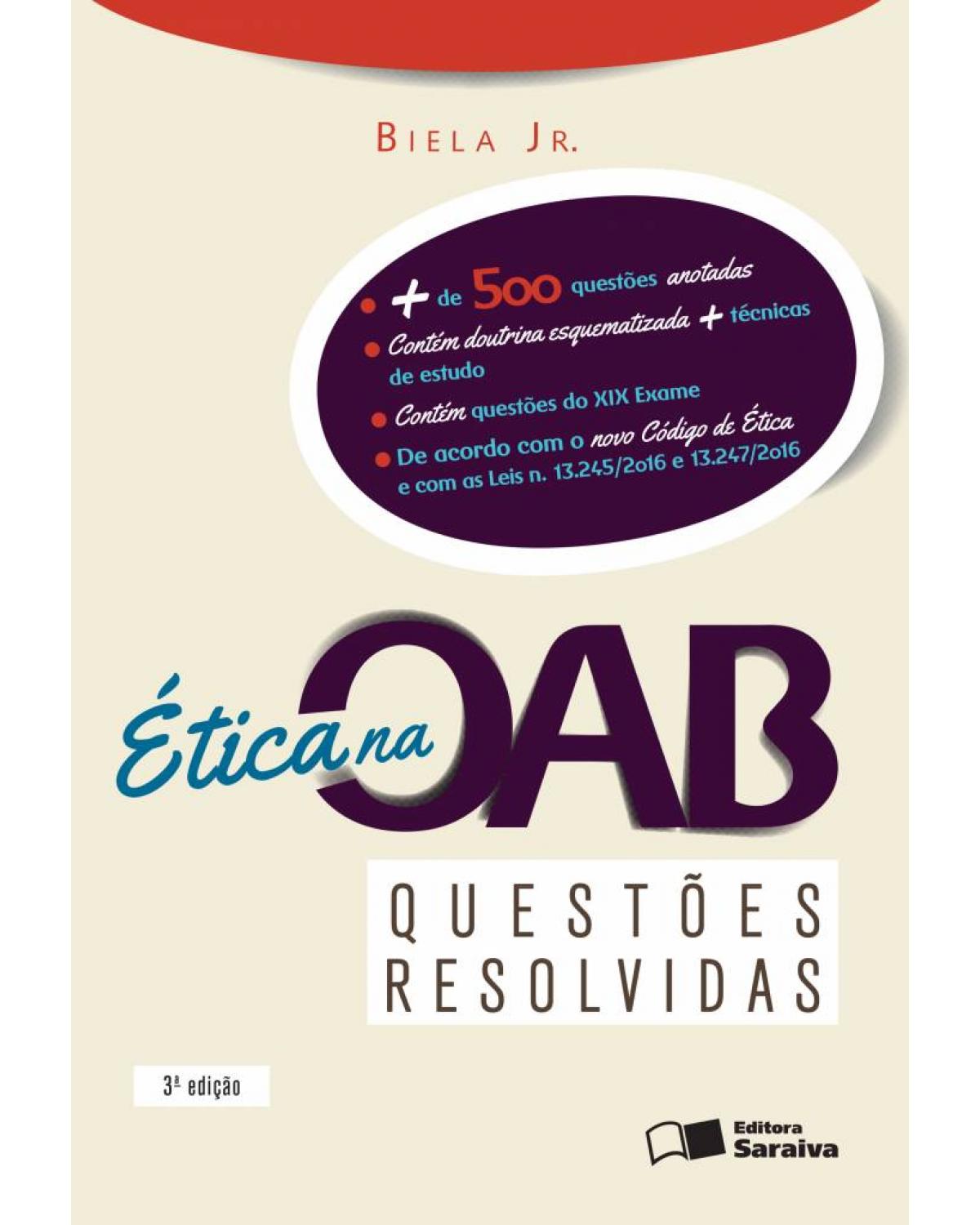 Ética na OAB - questões resolvidas - 3ª Edição | 2016