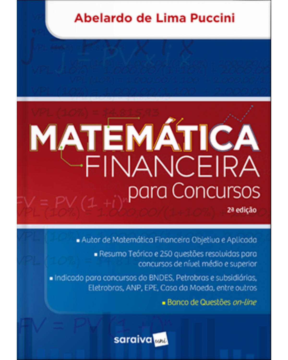 Matemática financeira para concursos - 2ª Edição | 2017