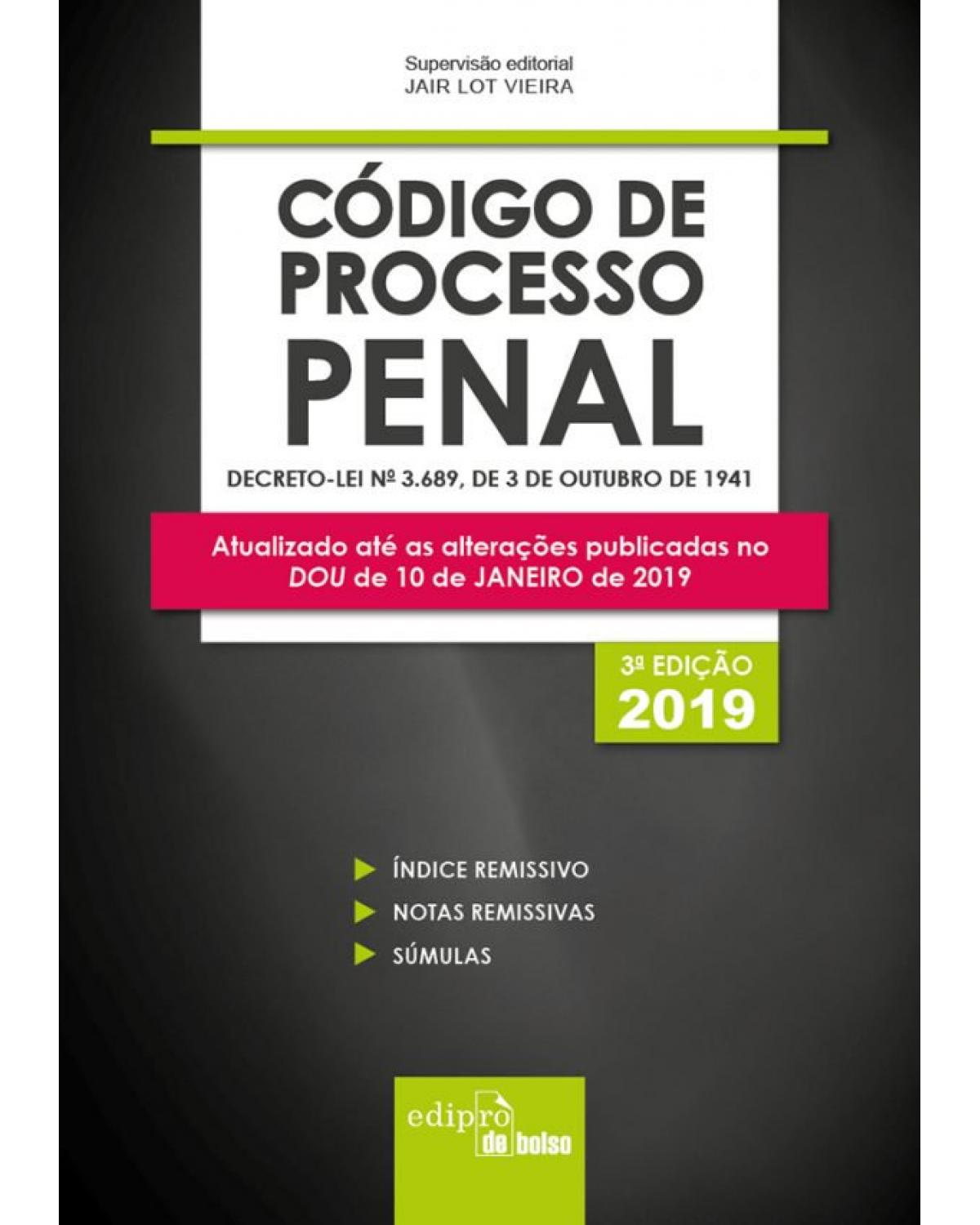 Código de processo penal 2019 – Mini - 3ª Edição