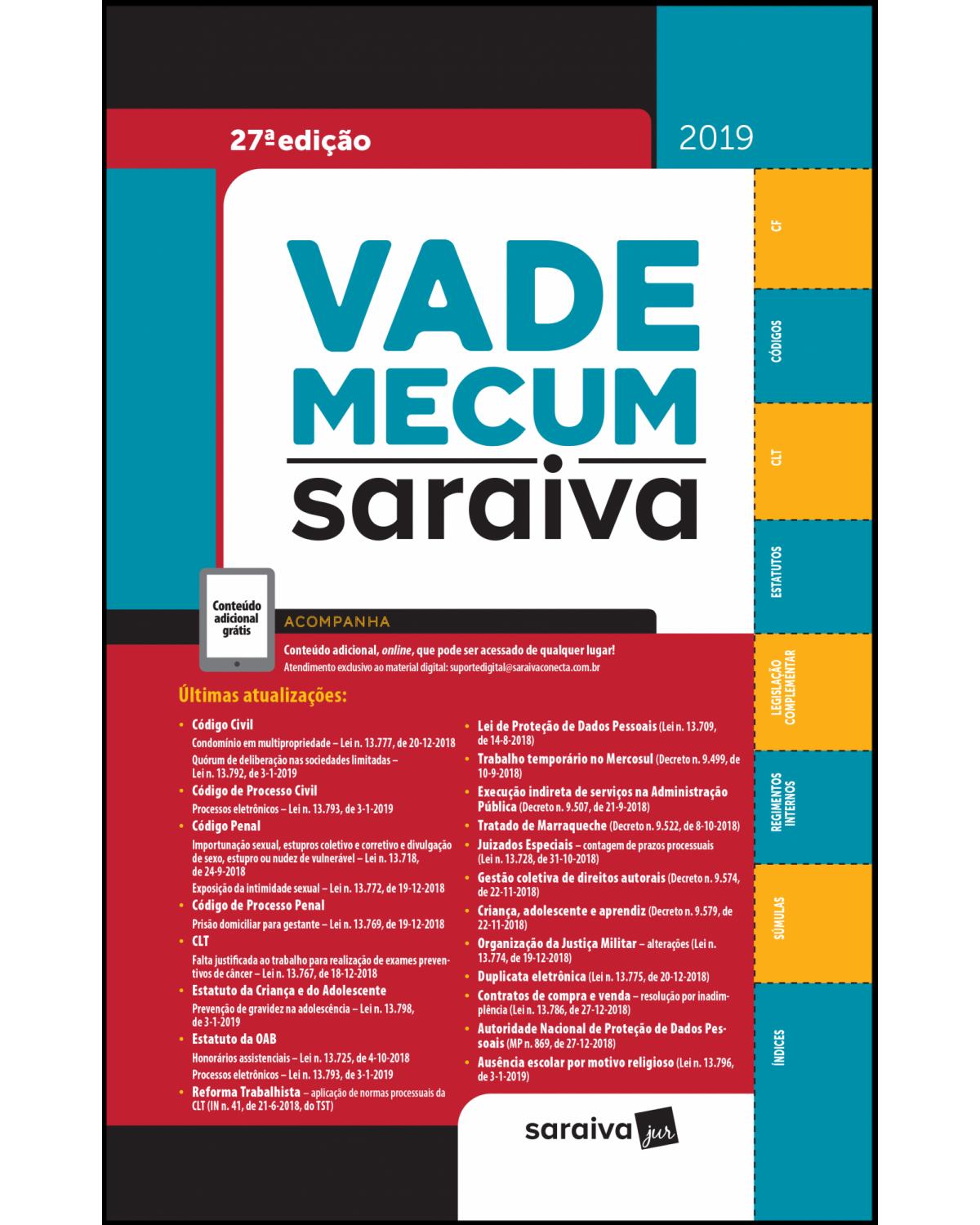 Vade mecum Saraiva - tradicional - 27ª Edição | 2019