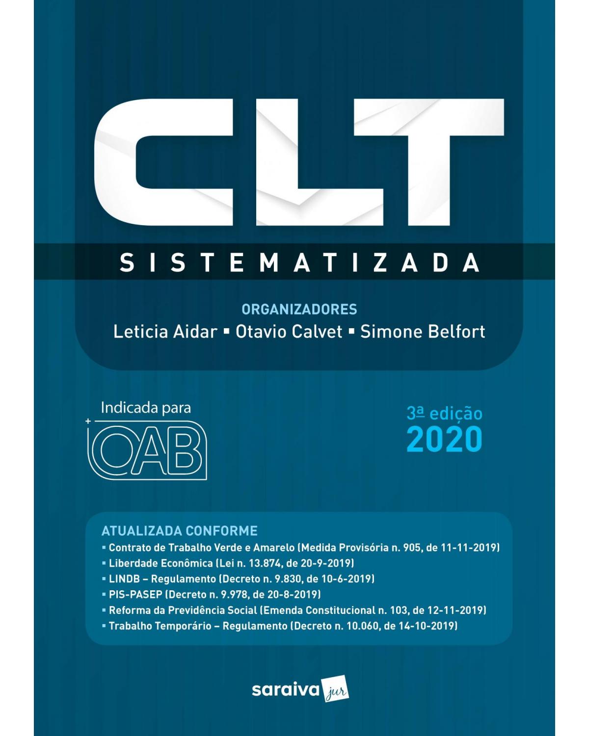CLT sistematizada - 3ª Edição | 2020