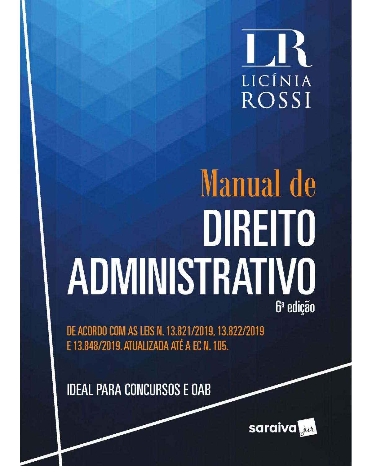 Manual de direito administrativo - 6ª Edição | 2020
