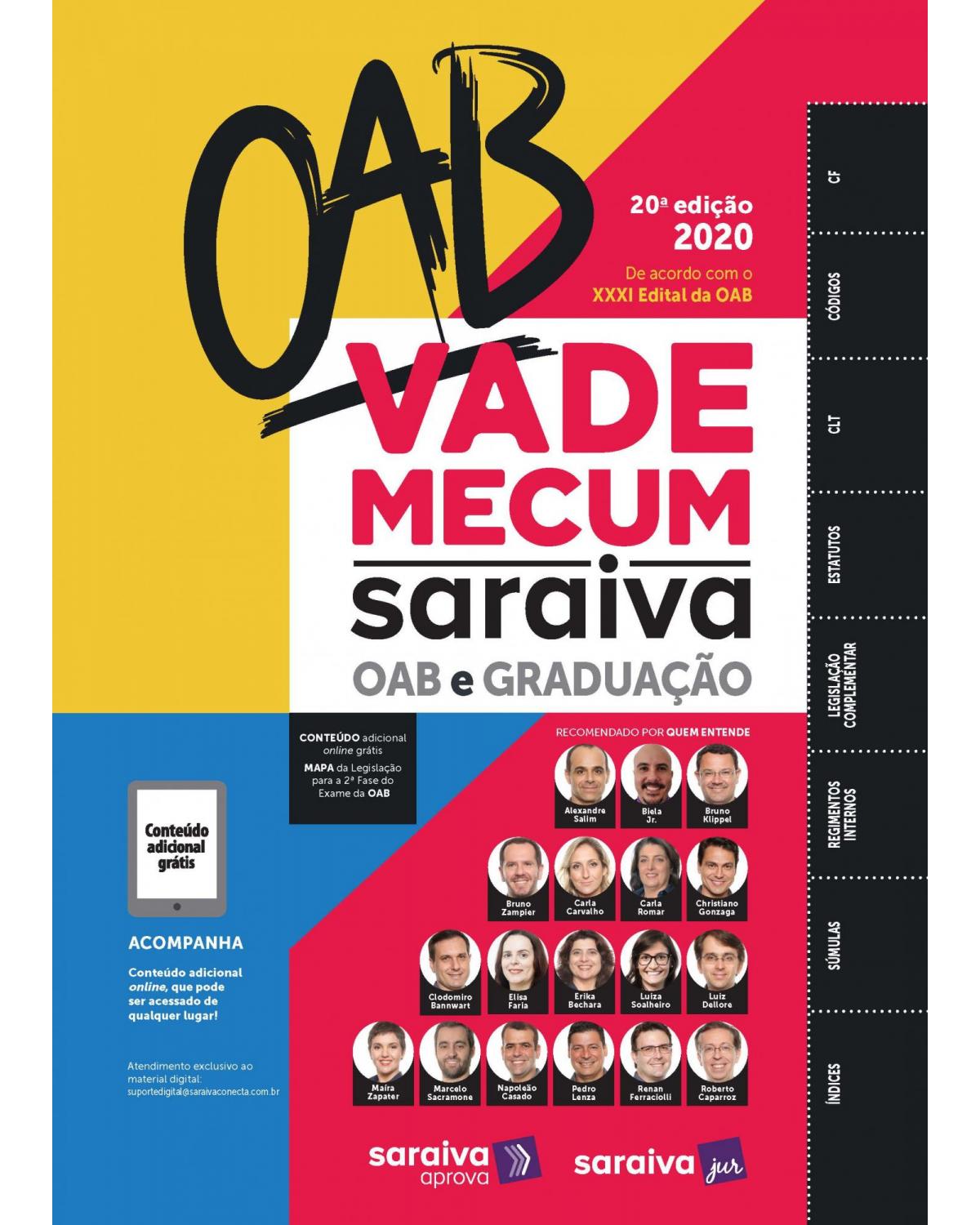Vade mecum Saraiva OAB - 20ª Edição | 2020