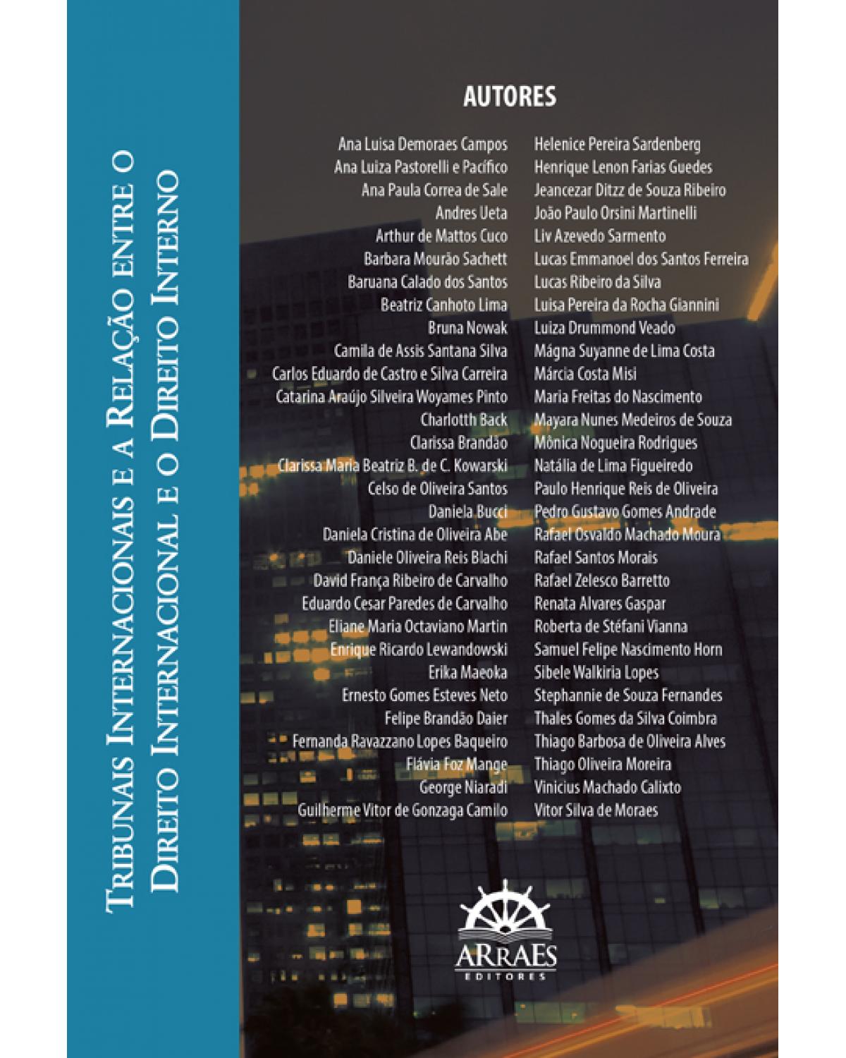 Tribunais internacionais e a relação entre o direito internacional e direito interno - 1ª Edição | 2016