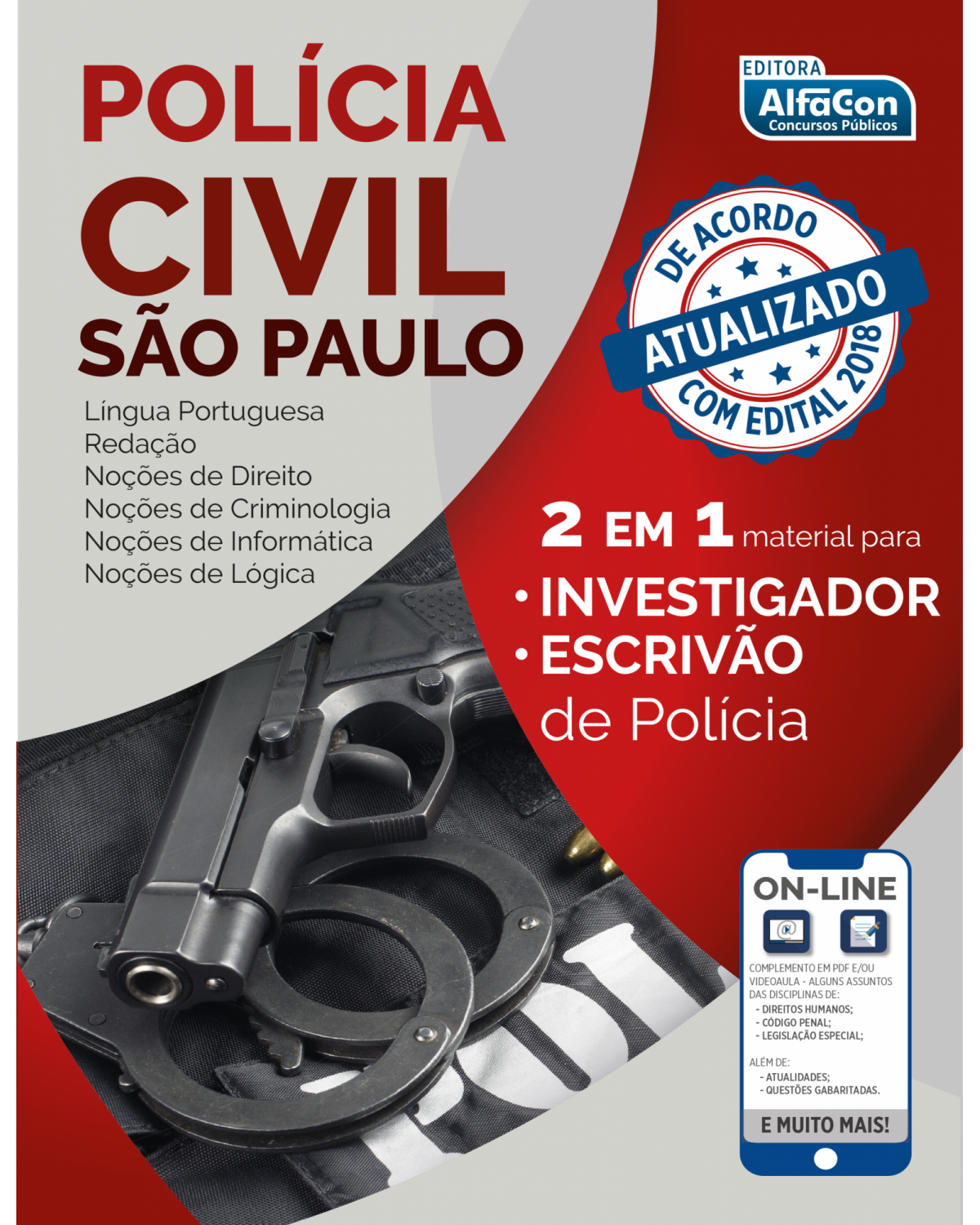 Polícia Civil de São Paulo - 2 em 1 - Material para investigador e escrivão de polícia - 1ª Edição | 2018