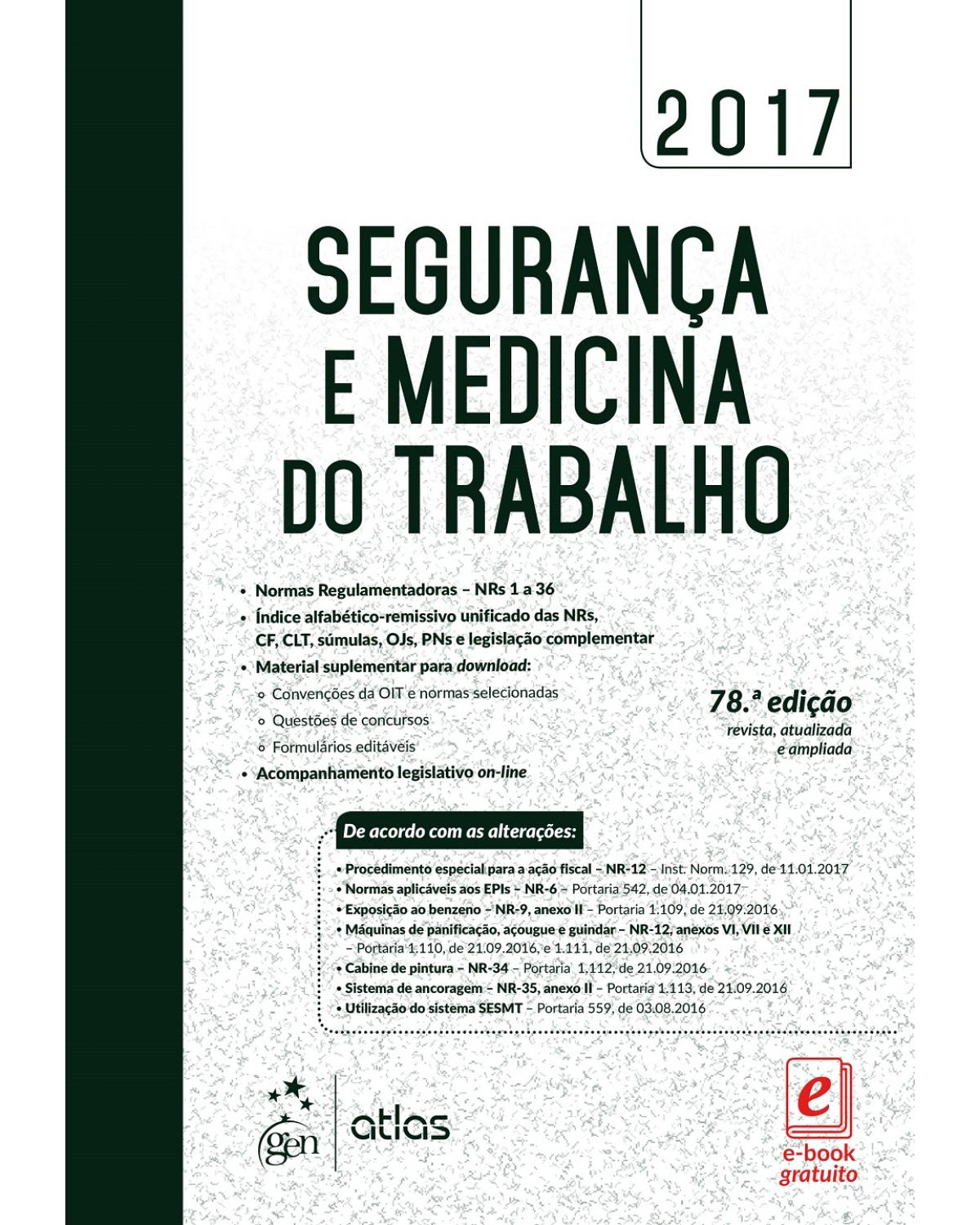 Segurança e Medicina do Trabalho - 78ª Edição | 2017