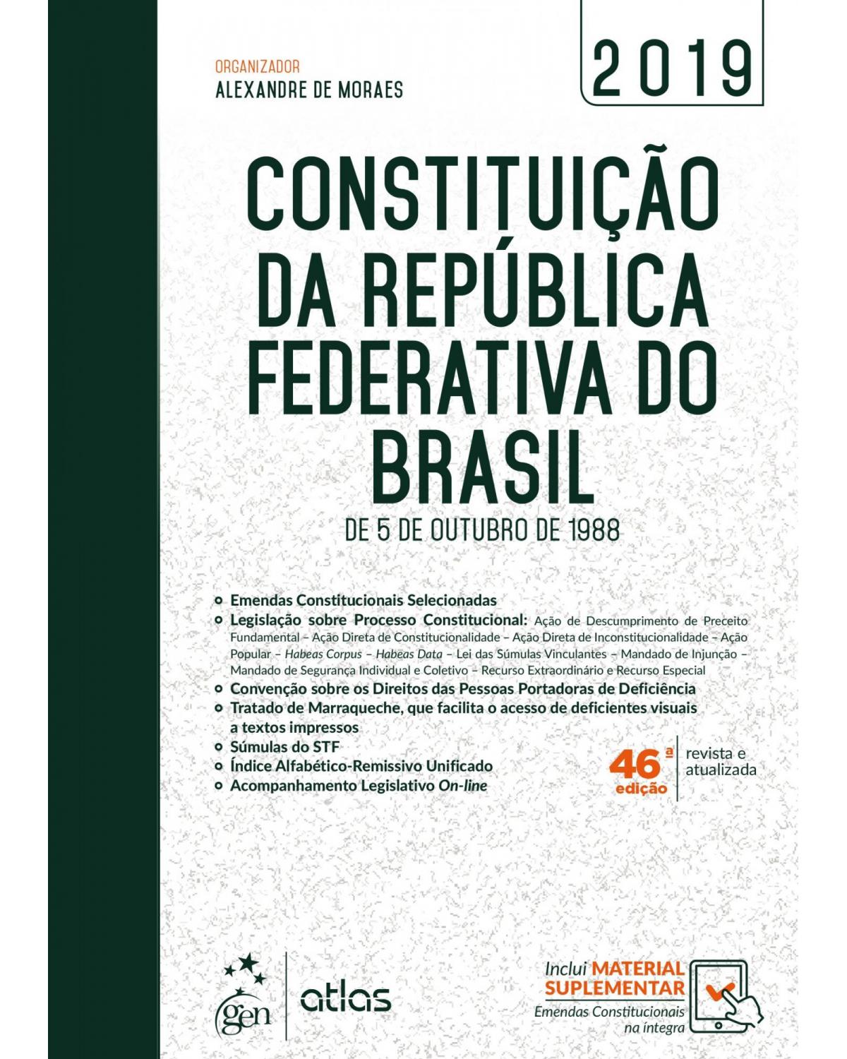 Constituição da República Federativa do Brasil de 5 de Outubro de 1988 - 46ª Edição | 2019