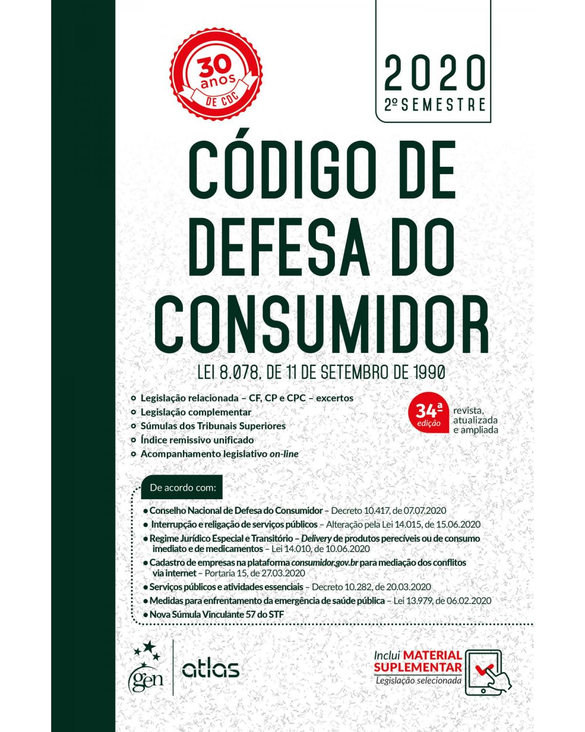 Código de Defesa do Consumidor - Lei 8.078, de 11 de Setembro de 1990 - 34ª Edição | 2020