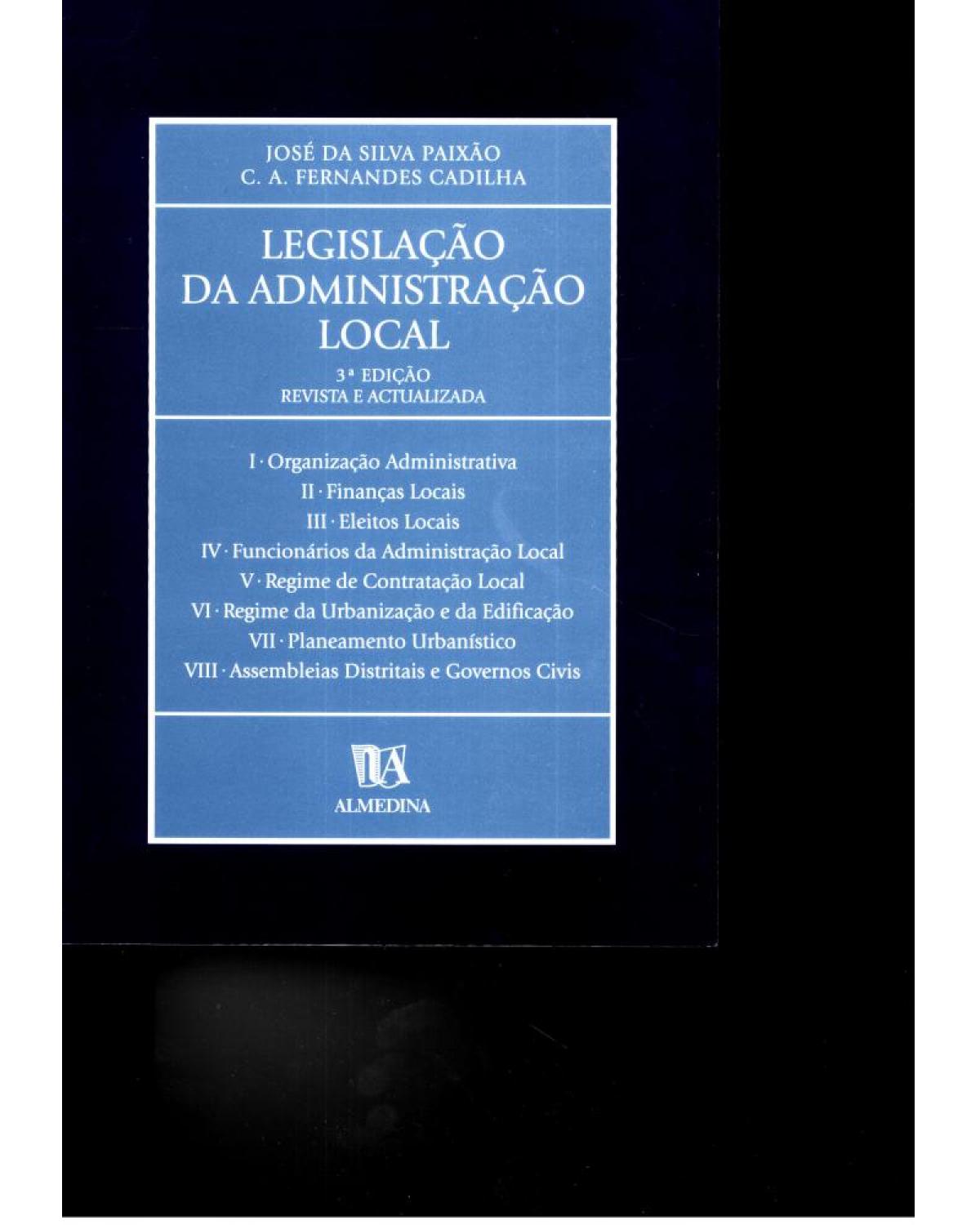 Legislação da administração local - 3ª Edição | 2001