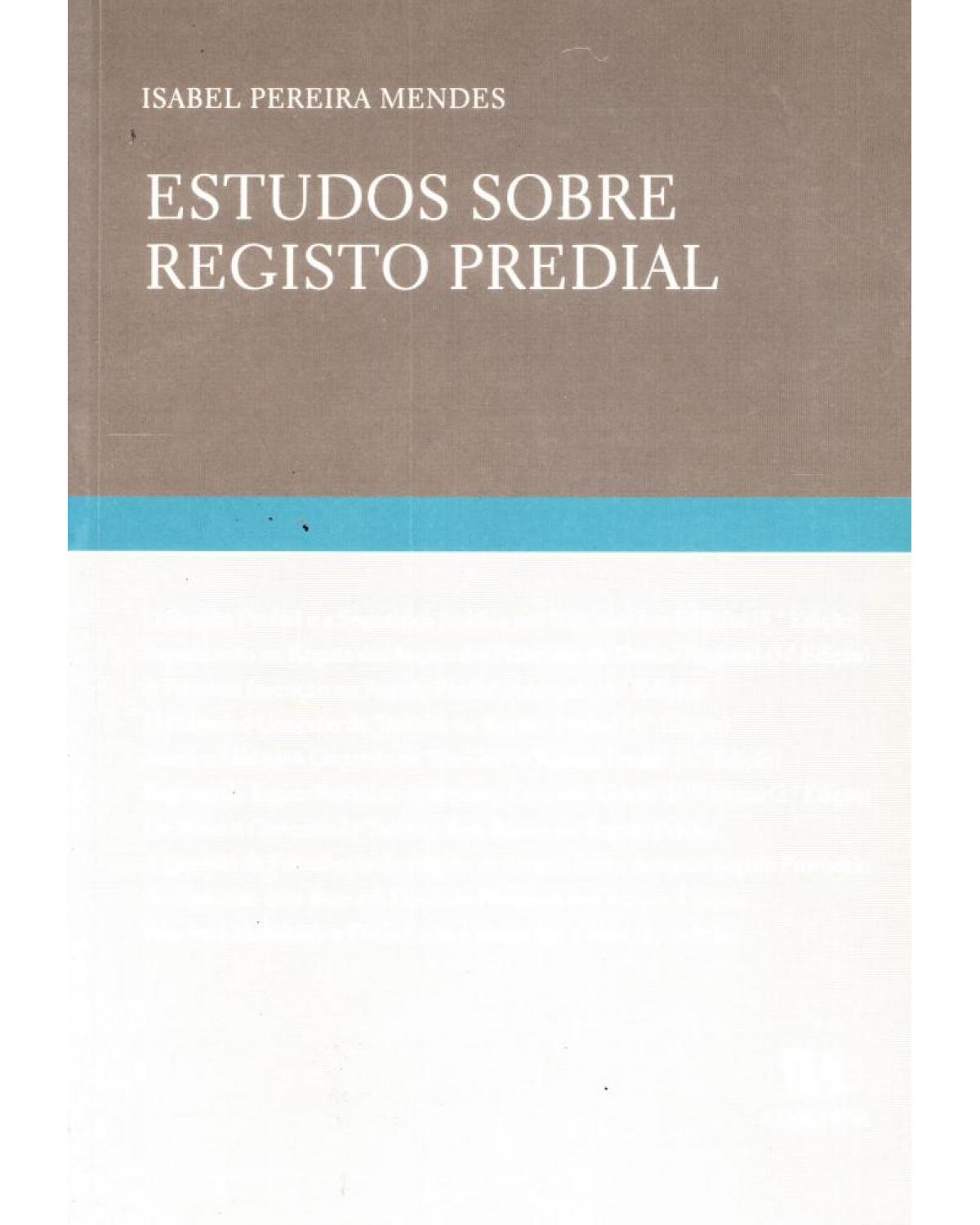 Estudos sobre registo predial - 1ª Edição | 2003