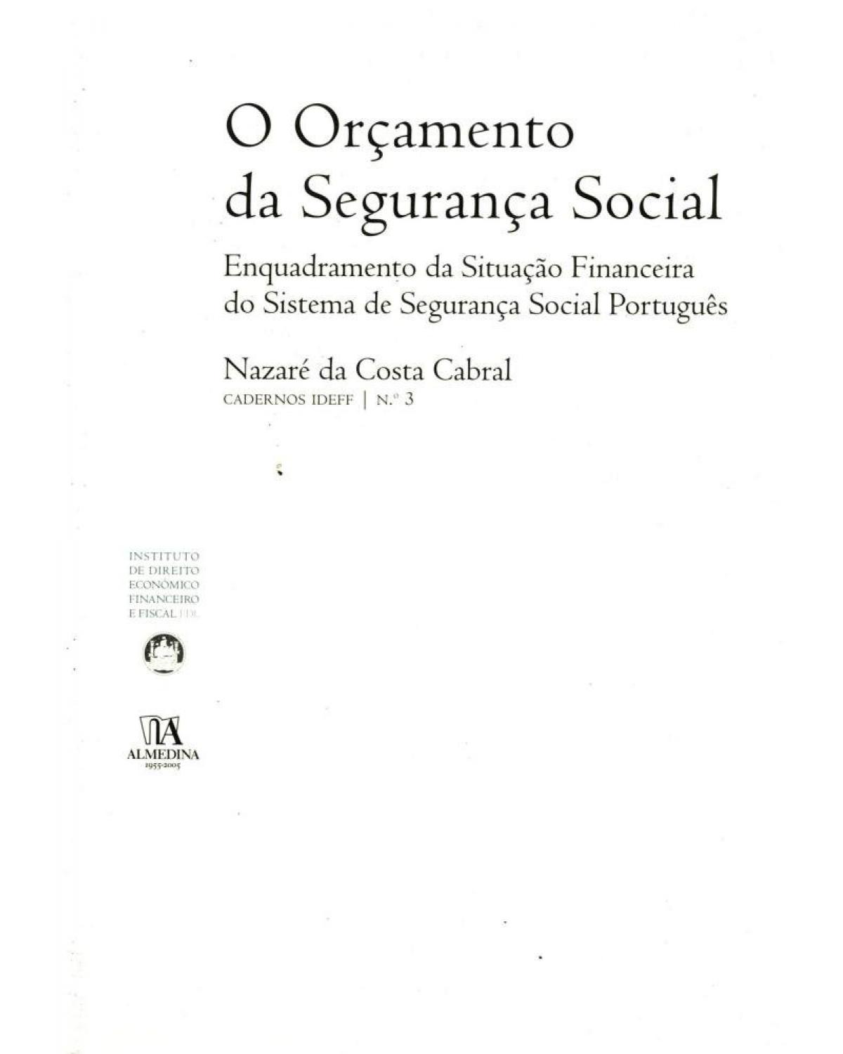 O orçamento da segurança social - 1ª Edição | 2005