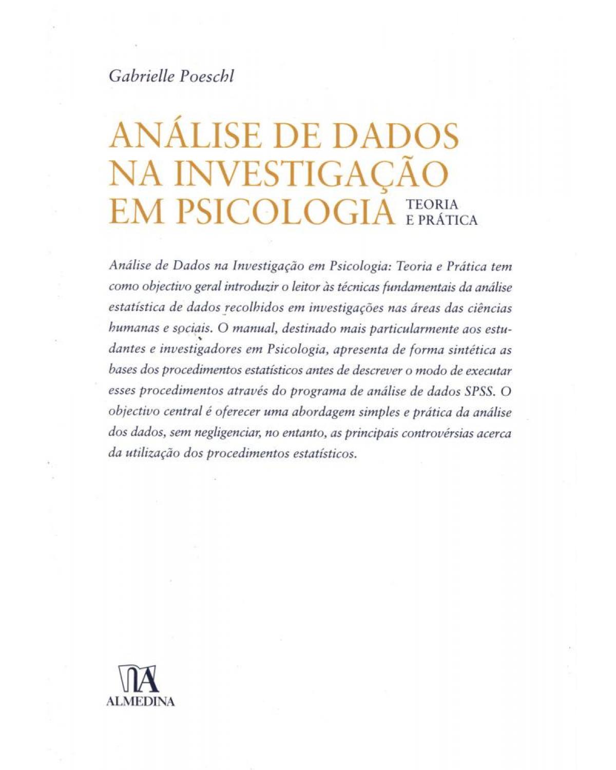 Análise de dados na investigação em psicologia - teoria e prática - 1ª Edição | 2006