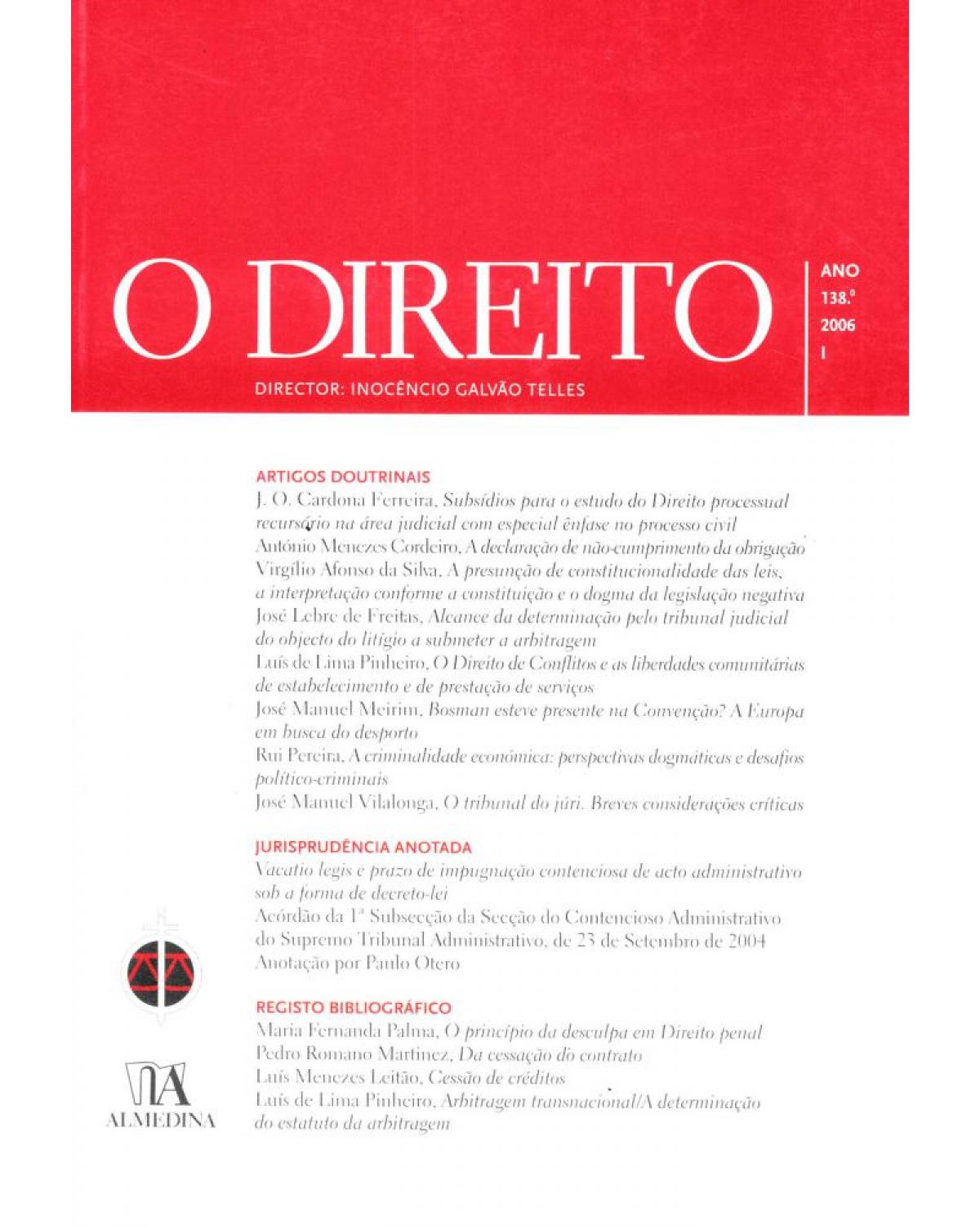 O direito - Volume 6: ano 138.º - 1ª Edição | 2006