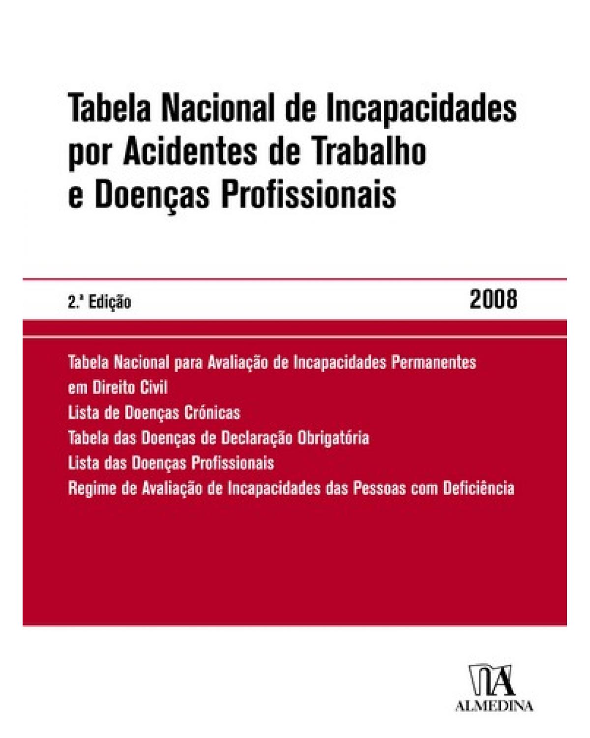 Tabela nacional de incapacidades por acidentes de trabalho e doenças profissionais - 2ª Edição | 2008