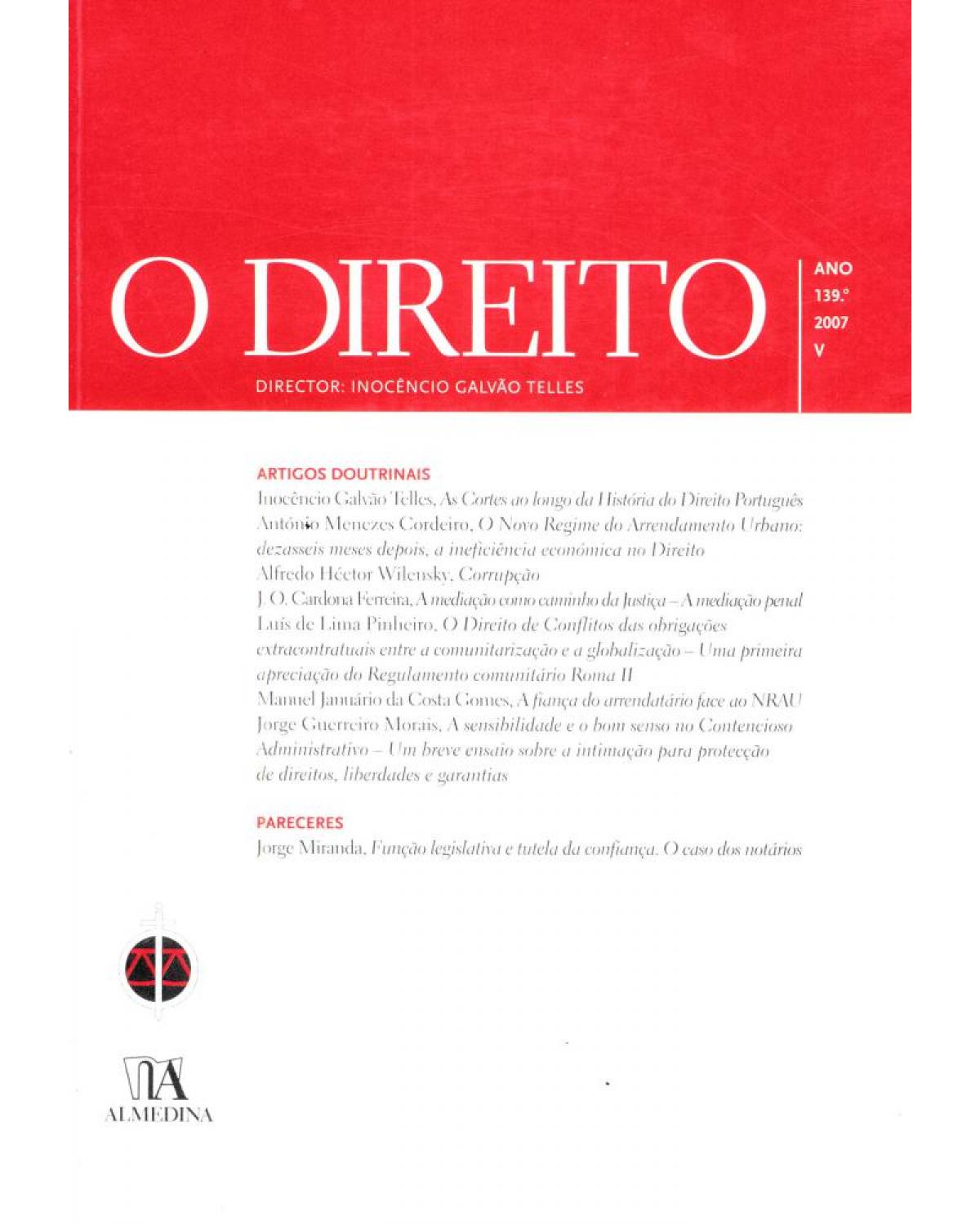 O direito - ano 139º - V - 1ª Edição | 2007