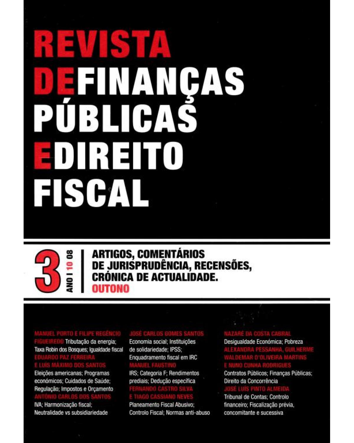 Revista de finanças públicas e direito fiscal - nº 3 - Ano I - 1ª Edição | 2008