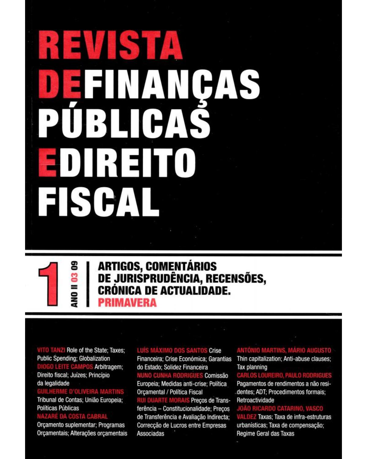 Revista de finanças públicas e direito fiscal - nº 1 - Ano II - 1ª Edição | 2009