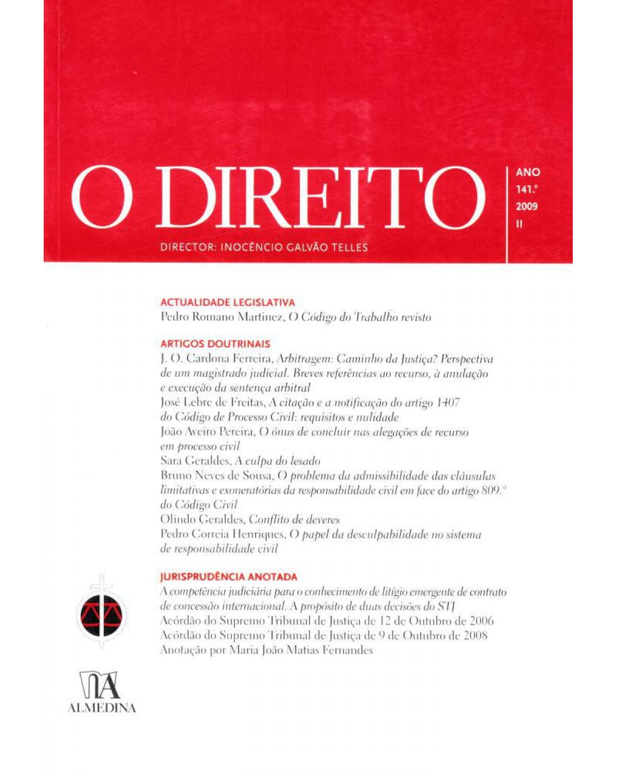 O direito - ano 141º - II - 1ª Edição | 2009