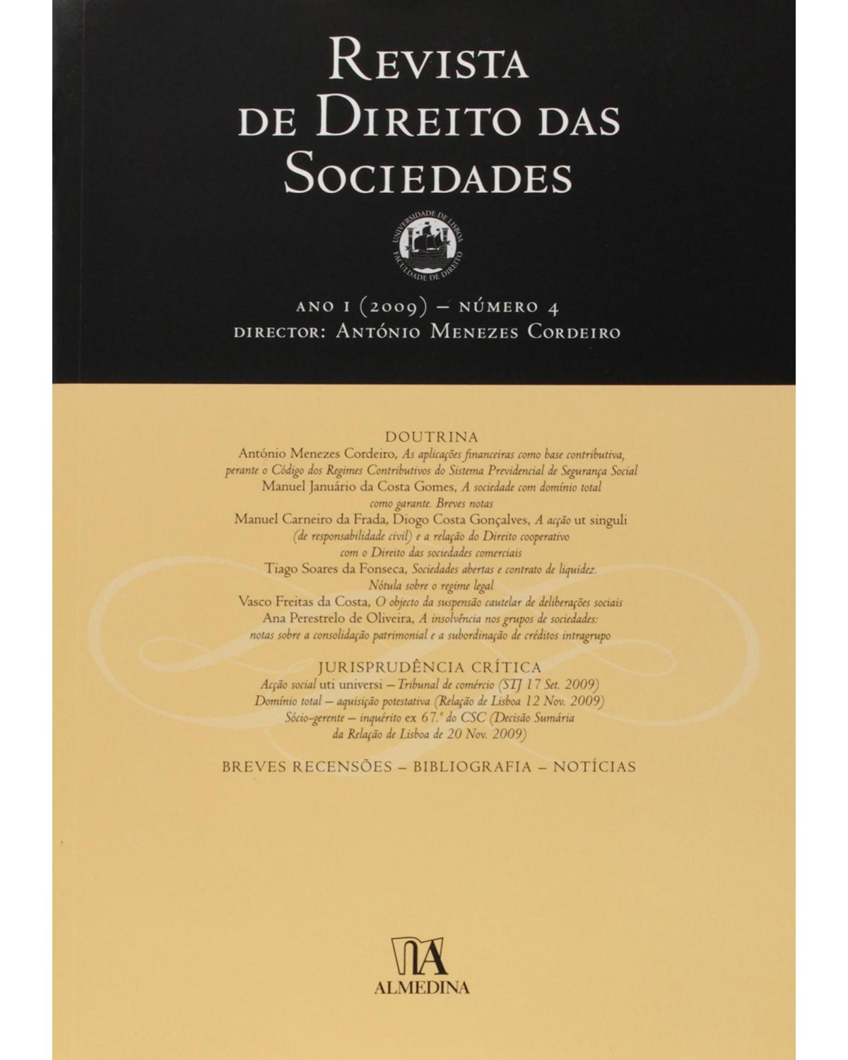 Revista de direito das sociedades - Volume 4: ano I (2009) - 1ª Edição | 2010