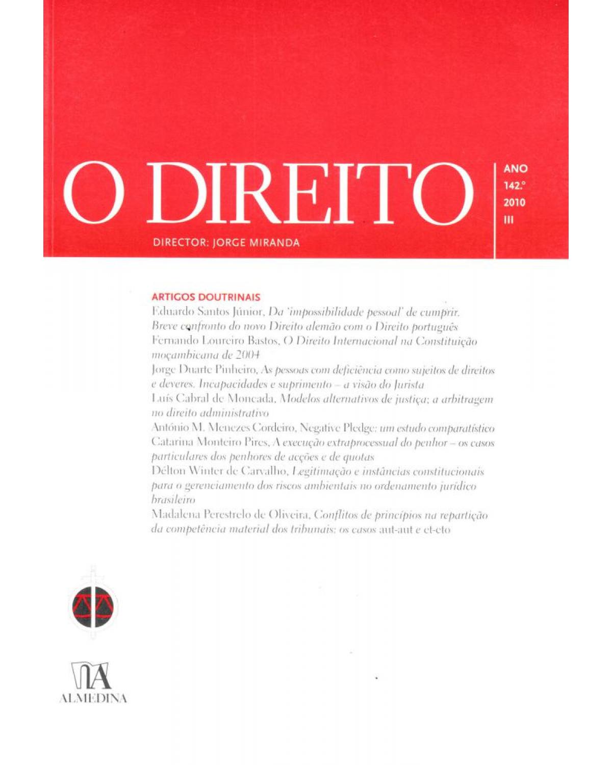 O direito - Volume 3: ano 142.º - 1ª Edição | 2010