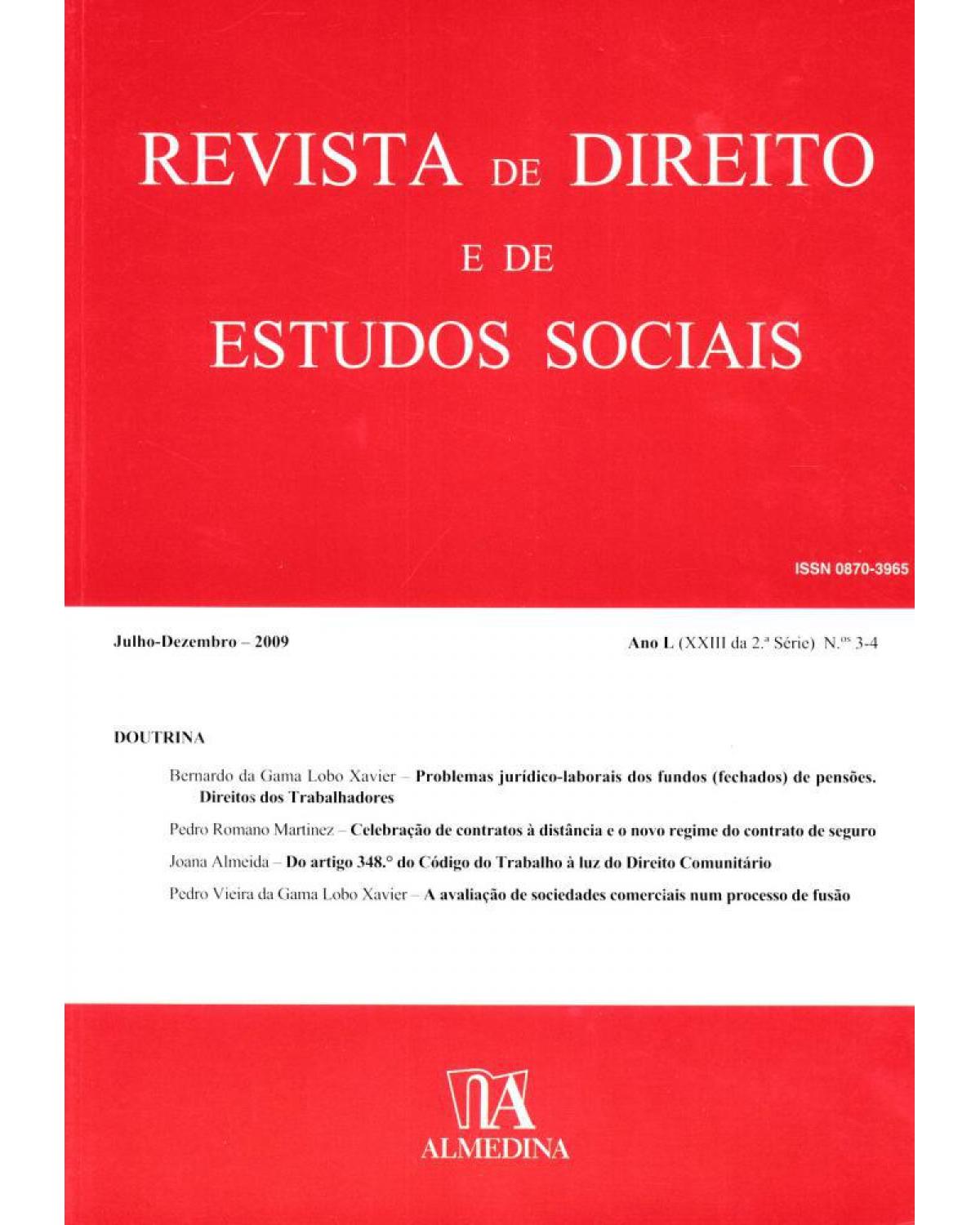 Revista de direito e de estudos sociais - ano L (XXIII da 2ª série) - N.ºs 3-4 - 1ª Edição | 2010