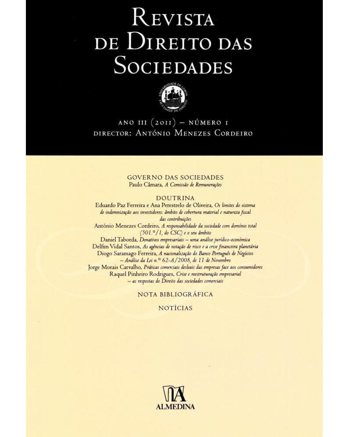 Revista de direito das sociedades - ano III - Nº 1 - 1ª Edição | 2011