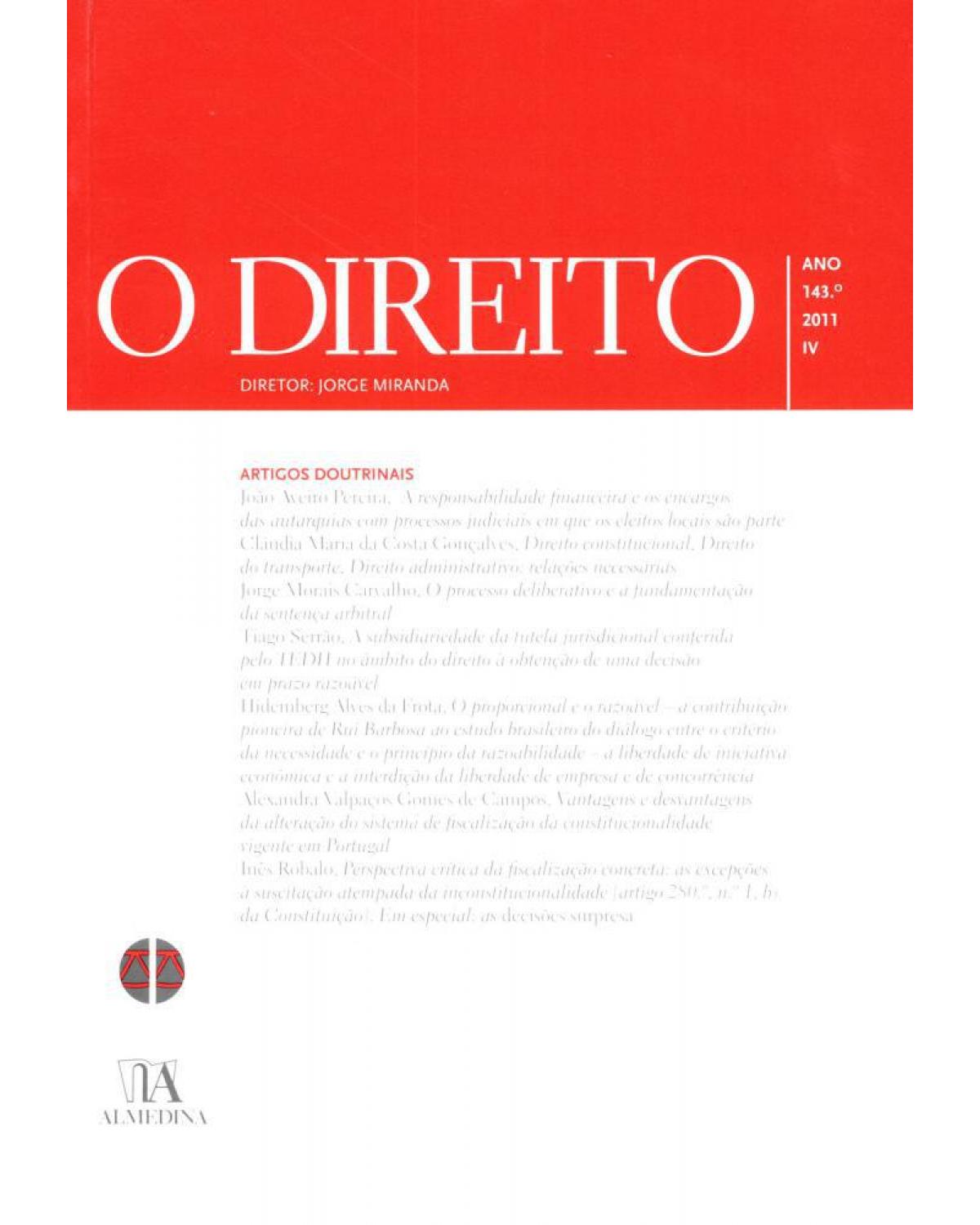 O direito - ano 143º - IV - 1ª Edição | 2012