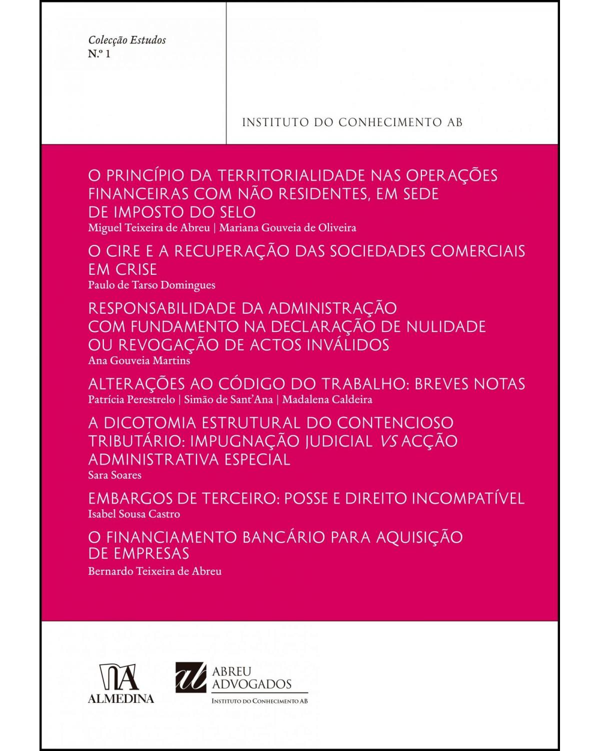 Colecção Estudos do Instituto do Conhecimento AB - Volume 1:  - 1ª Edição | 2013