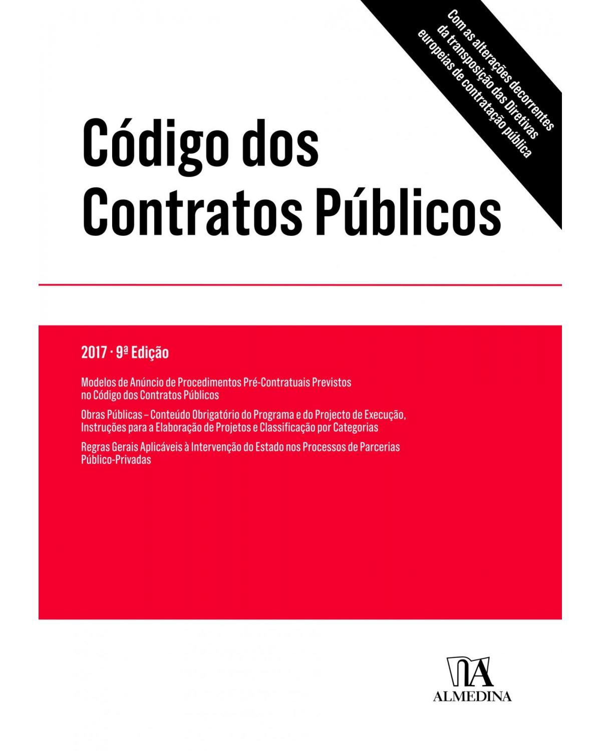 Código dos contratos públicos - 9ª Edição | 2017
