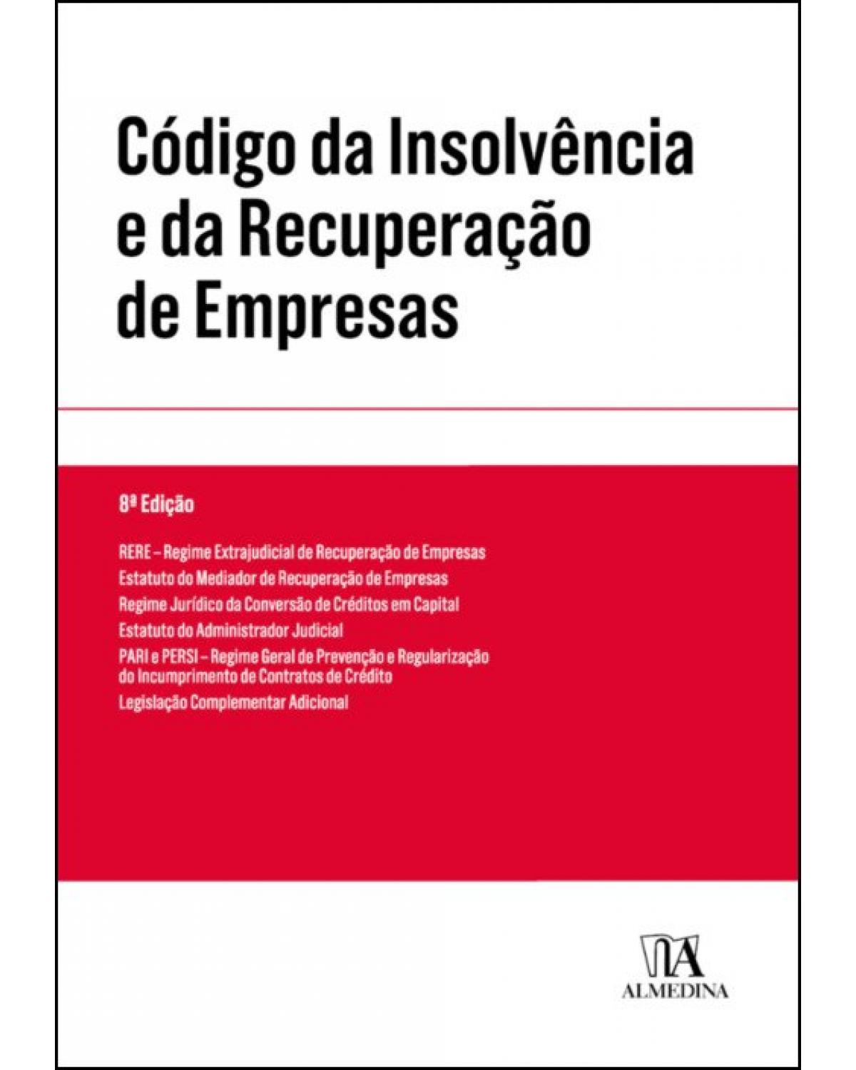 Código da insolvência e da recuperação de empresas - 8ª Edição | 2019