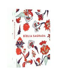 BÍBLIA SAGRADA NOVA VERSÃO TRANSFORMADORA - CAPA SOFT TOUCH - INDIAN FLOWERS BRANCA 